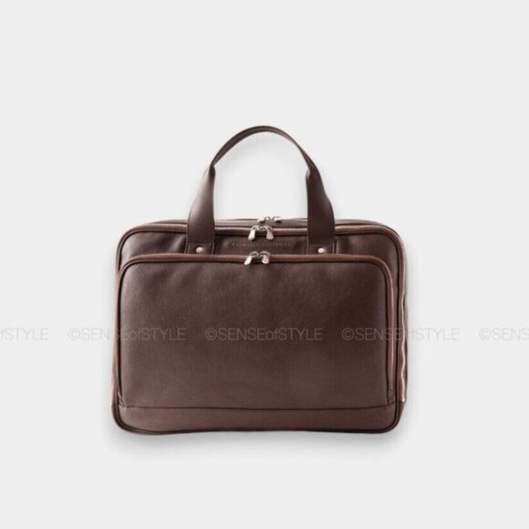 Brunello Cucinelli briefcase brown leather work bag Men's gift - Picture 10 of 12